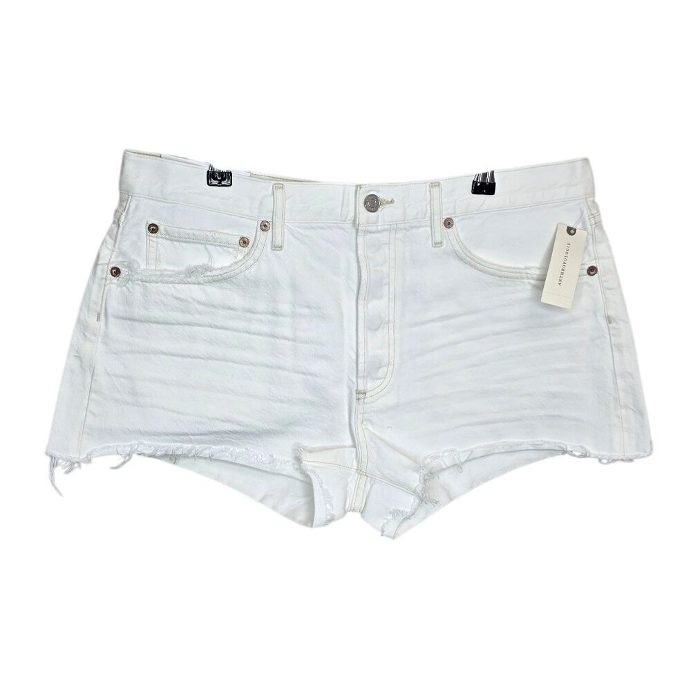 AGOLDE Parker Vintage Cut Off Shorts, Button Fly, Repose, Fray Hem, Denim, Sz 31